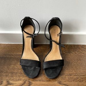 Schutz Black Strappy Heels